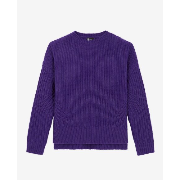 The Kooples Wool Purple Ribbed Knit Cozy Warm Crew Neck Sweater - Picture 2 of 8